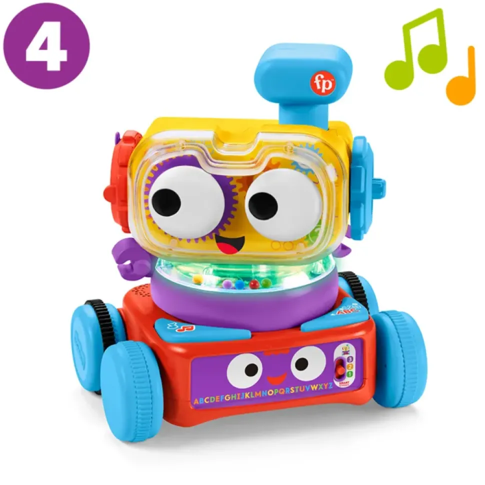 Fisher-Price Tino Robottino 4-In-1, Giocattolo Educativo Con Luci E Suoni Per La Crescita Del Bambino