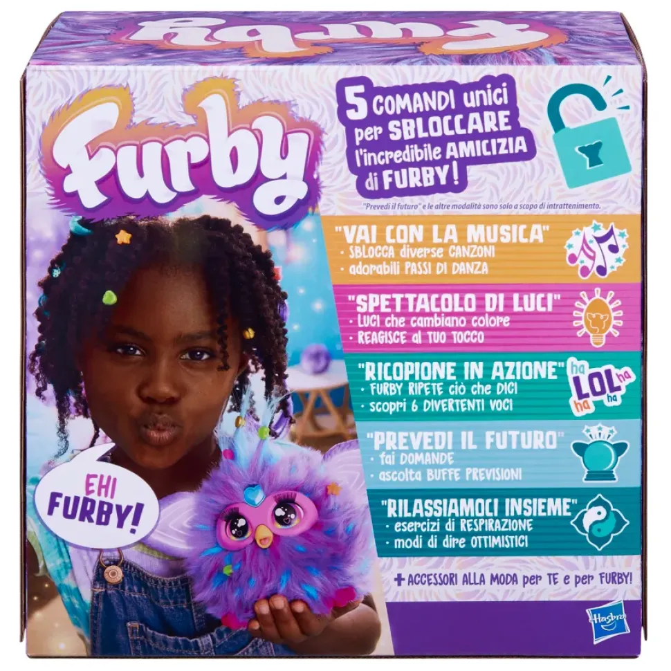 Furby Viola, Giocattolo Di Peluche, Con Attivazione Vocale, 15 Accessori Di Moda, Giocattoli Interattivi, Dai 6 Anni In Su