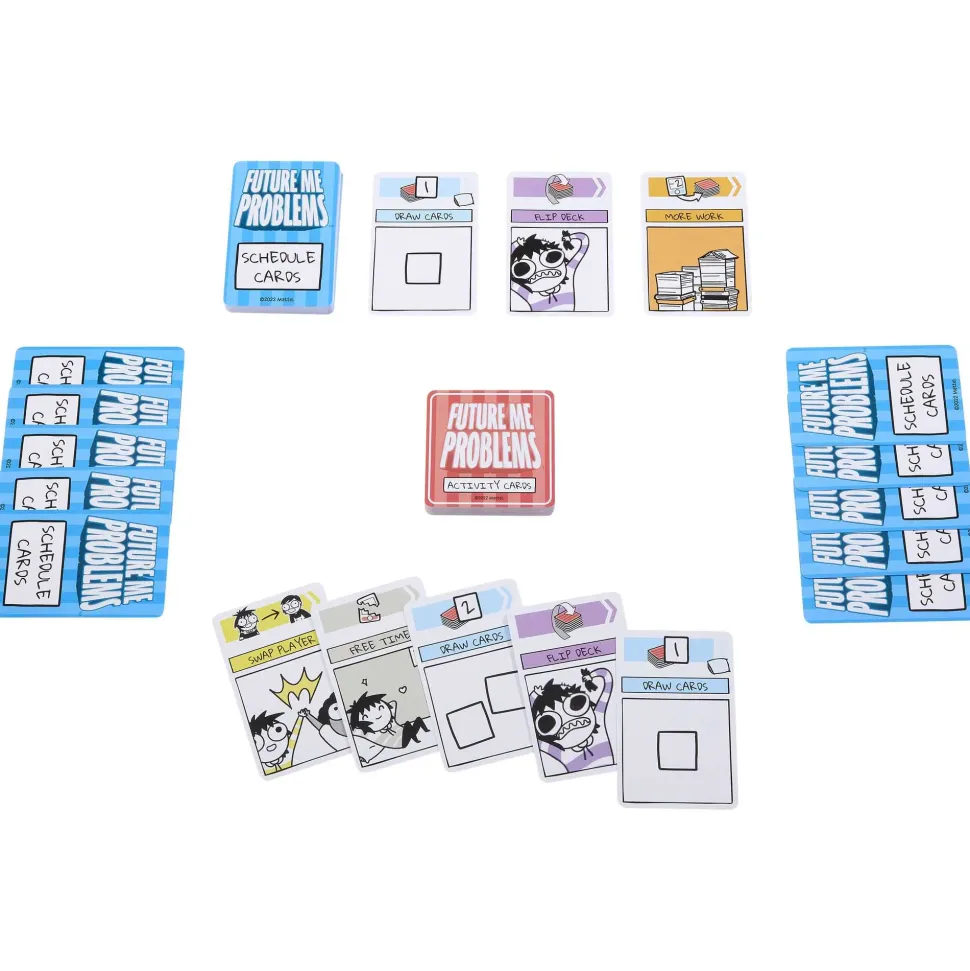 Future Me Problems Gioco Di Carte Di Sarah'S Scribbles, Con 2 Mazzi Di Carte, Da 2 A 4 Giocatori, Perfetto Per Le Serate Di Gioco In Famiglia, Giocattolo Per Bambini, 7+ Anni, Hph14