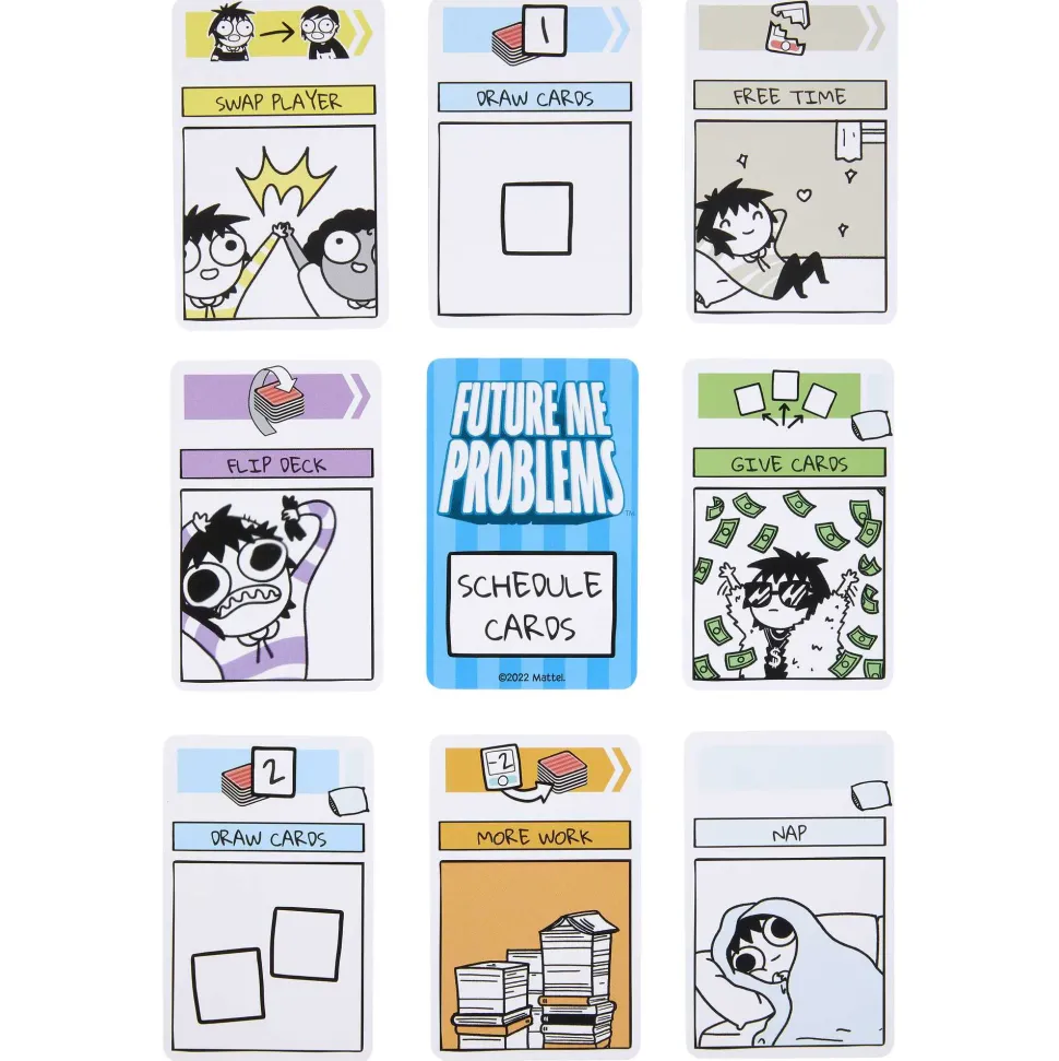 Future Me Problems Gioco Di Carte Di Sarah'S Scribbles, Con 2 Mazzi Di Carte, Da 2 A 4 Giocatori, Perfetto Per Le Serate Di Gioco In Famiglia, Giocattolo Per Bambini, 7+ Anni, Hph14