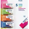 Giotto Mini Gomma Fluo Confezione 5 Minigomme Colori Fluo