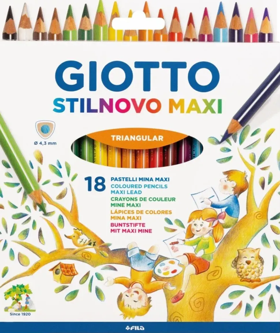 Giotto Stilnovo Maxi Pastelli Colorati Triangolari Astuccio 18 Pz