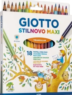 Giotto Stilnovo Maxi Pastelli Colorati Triangolari Astuccio 18 Pz