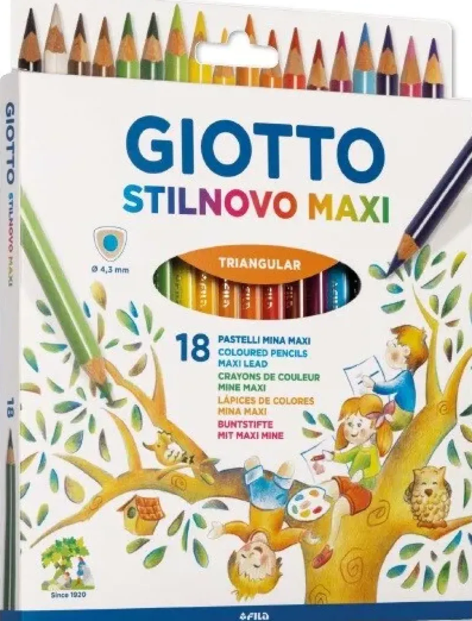 Giotto Stilnovo Maxi Pastelli Colorati Triangolari Astuccio 18 Pz