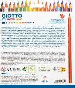 Giotto Stilnovo Maxi Pastelli Colorati Triangolari Astuccio 18 Pz