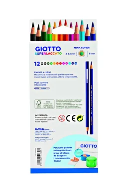 Giotto Superlaccato Confezione 12 Pastelli Colorati