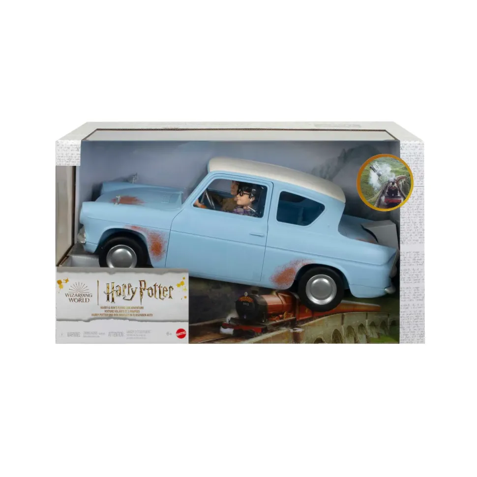 Harry Potter Auto Volante Con Harry E Ron, Con Macchina Ford Anglia E Bambole Harry Potter E Ron Weasley, Giocattolo Da Collezione Per Bambini Dai 6 Anni In Su