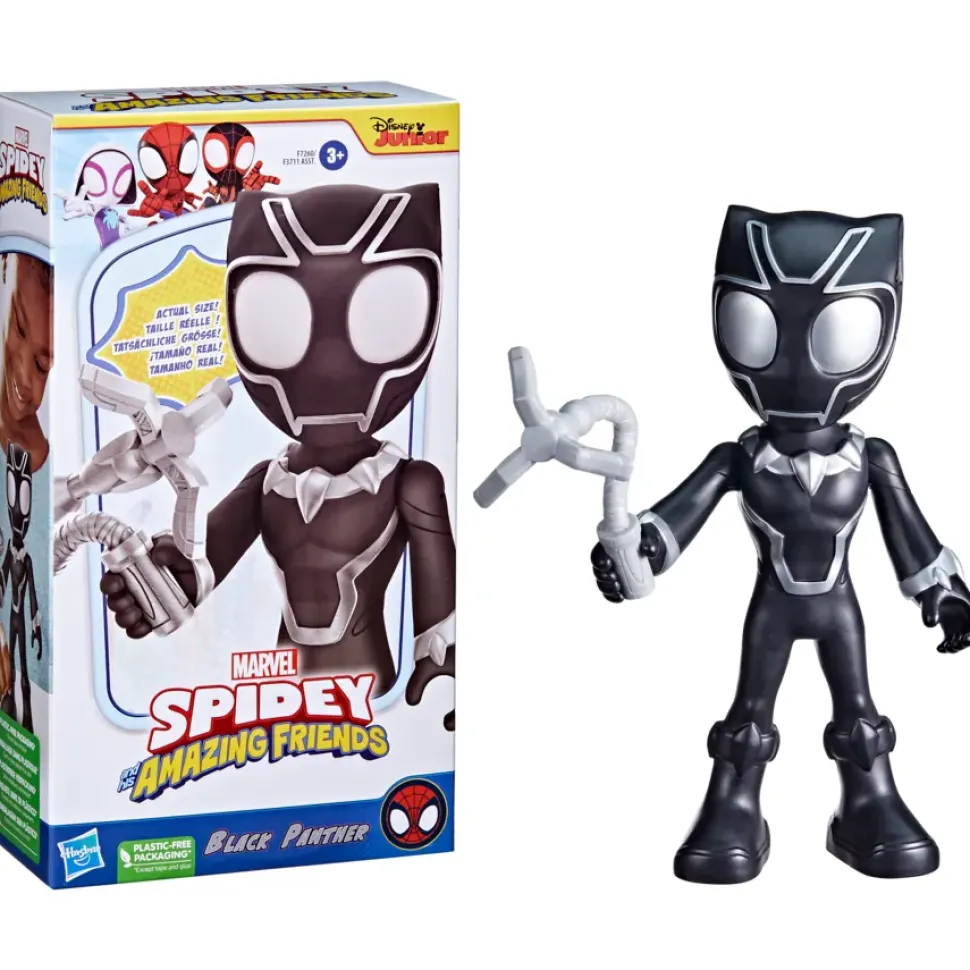 Hasbro Marvel Spidey E I Suoi Fantastici Amici Action Figure Di Supersized Black Panther, Giocattoli Di Supereroi Per Eta Prescolare