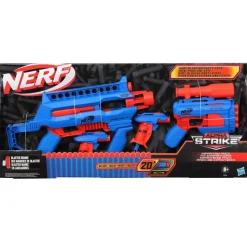 Hasbro Nerf Alpha Strike, Infantry Pack, Contiene 4 Blaster, 20 Dardi Originali Nerf Elite, Semplici Da Caricare, Armare E Lanciare