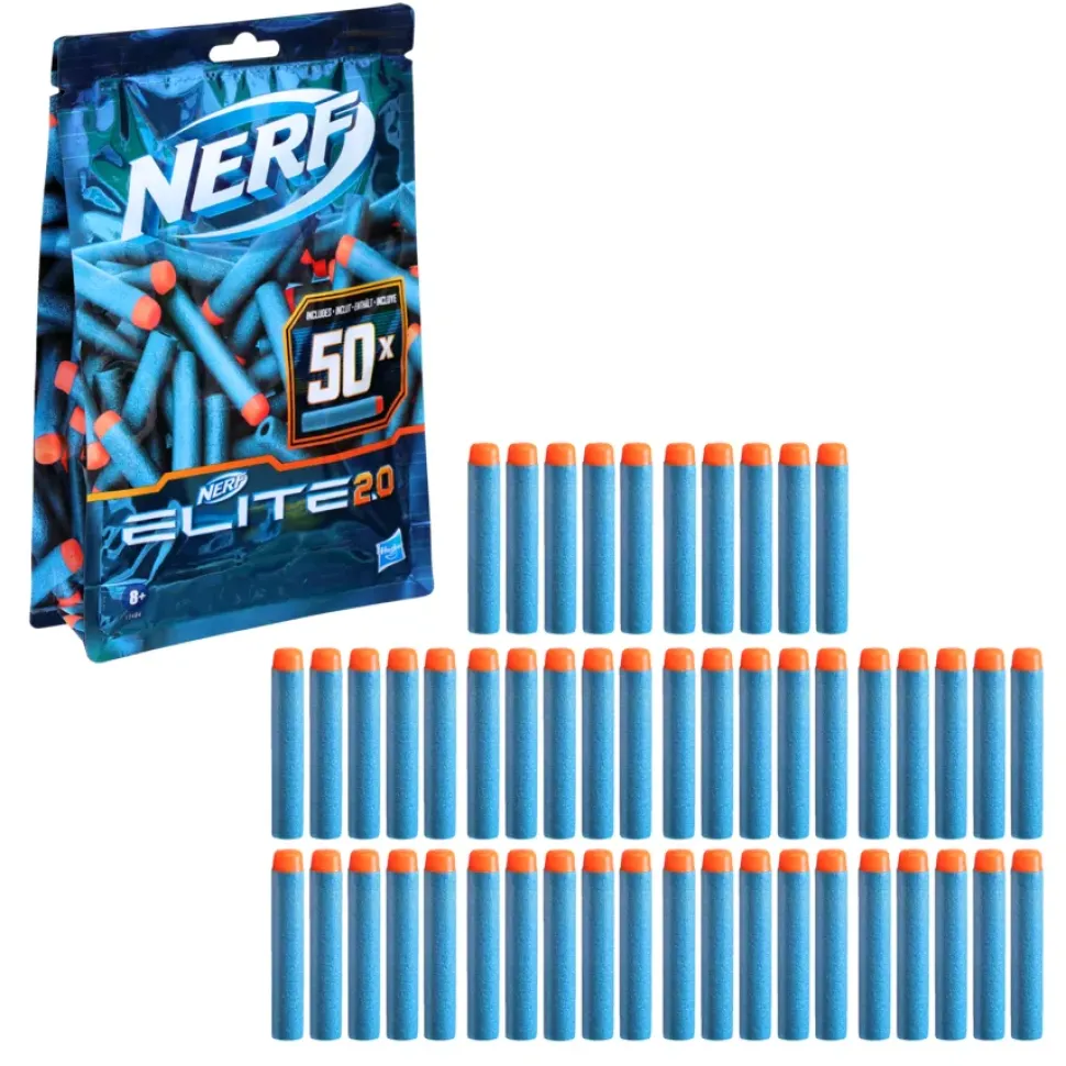 Hasbro Nerf Elite 2.0 Confezione Ricarica 50 Dardi Elite 2.0 Ufficiali, Compatibile Con Tutti I Blaster Nerf Elite