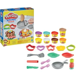 Hasbro Play-Doh Kitchen Creations Flip 'N Pancakes, Per Bambini Dai 3 Anni In Su, Con 8 Colori, 14 Componenti