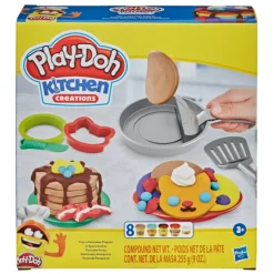 Hasbro Play-Doh Kitchen Creations Flip 'N Pancakes, Per Bambini Dai 3 Anni In Su, Con 8 Colori, 14 Componenti