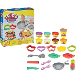 Hasbro Play-Doh Kitchen Creations Flip 'N Pancakes, Per Bambini Dai 3 Anni In Su, Con 8 Colori, 14 Componenti