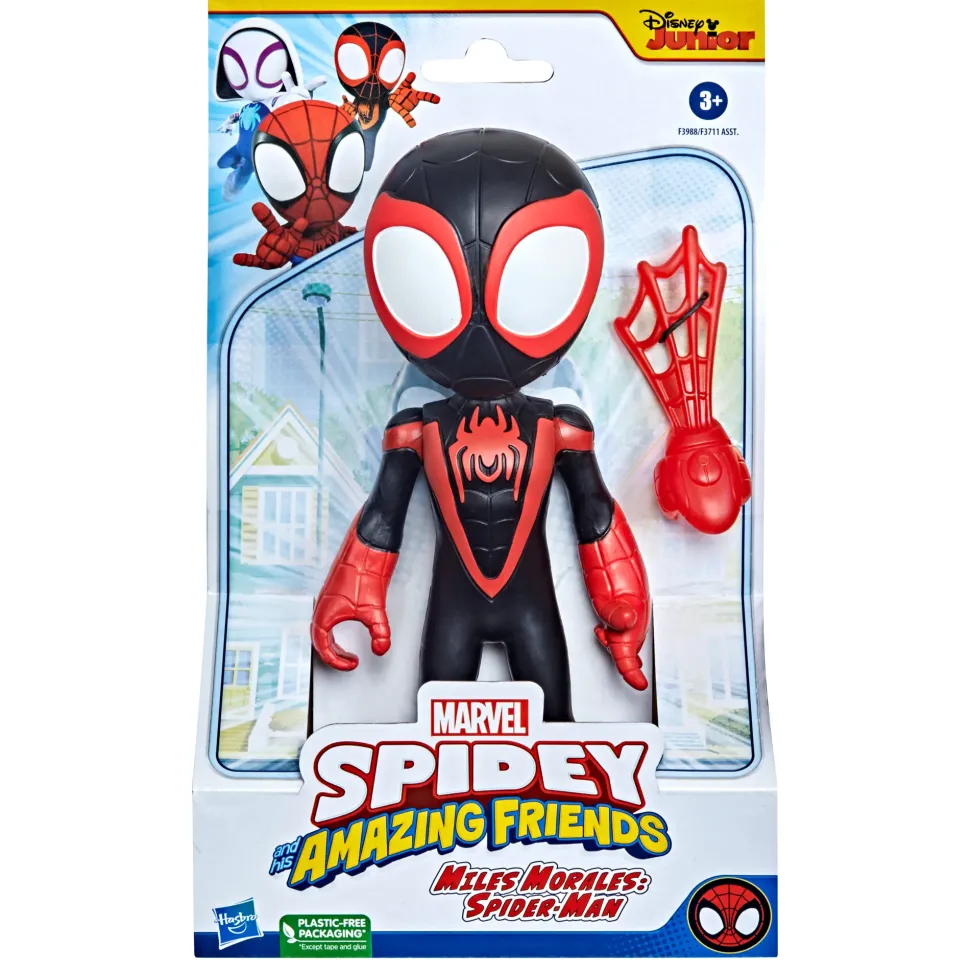 Hasbro Spidey E I Suoi Fantastici Amici Mega Miles Morales, Action Figure Da 22,5 Cm, Dai 3 Anni In Su