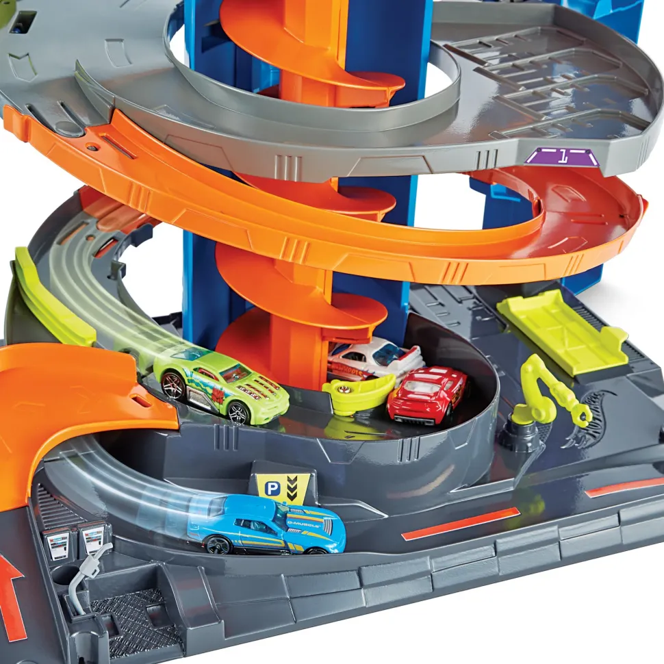 Hot Wheels City Playset Mega Garage Twist Con 1 Veicolo 1:64