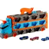 Hot Wheels 2In1 Camion Trasportatore E Pista Con 3 Macchinine, 4+Anni