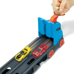 Hot Wheels 2In1 Camion Trasportatore E Pista Con 3 Macchinine, 4+Anni