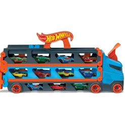 Hot Wheels 2In1 Camion Trasportatore E Pista Con 3 Macchinine, 4+Anni