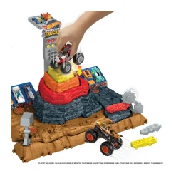 Hot Wheels Monster Trucks Arena Degli Scontri Bone Shaker Sfida Demolizione, Playset Che Include 1 Monster Truck Bone Shaker E 3 Auto Da Demolire, Giocattolo Per Bambini, 4+ Anni, Hnb96