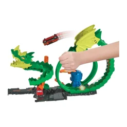 Hot Wheels-Dragone Di Fuoco Con 1 Veicolo Die-Cast Incluso E Stazione Dei Pompieri, Giocattolo Per Bambini 5+ Anni, Hdp03