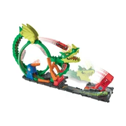 Hot Wheels-Dragone Di Fuoco Con 1 Veicolo Die-Cast Incluso E Stazione Dei Pompieri, Giocattolo Per Bambini 5+ Anni, Hdp03