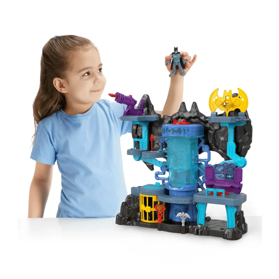 Imaginext Dc Super Friends Batcaverna Bat-Tech, Playset Di Batman Con Luci E Suoni; Per Bambini Da 3 A 8 Anni