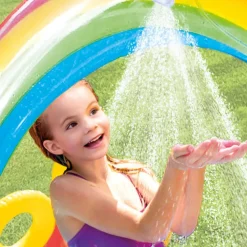 Intex Playground Arcobaleno Piscina Gonfiabile, Con Palline, Multicolore, 297X193X135 Cm