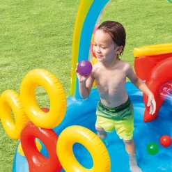 Intex Playground Arcobaleno Piscina Gonfiabile, Con Palline, Multicolore, 297X193X135 Cm