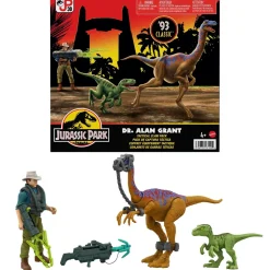 Jurassic Park Dott. Alan Grant Artiglio Tattico Set Di Personaggi Con 1 Action Figure, 2 Dinosauri E 6 Accessori