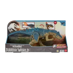 Jurassic World Allosauro Furia Selvaggia, Dinosauro Con Aculei Da Combattimento E Ruggito, Azione D'Attacco Con Il Collo E Morso Attivabili Con Il Pulsante
