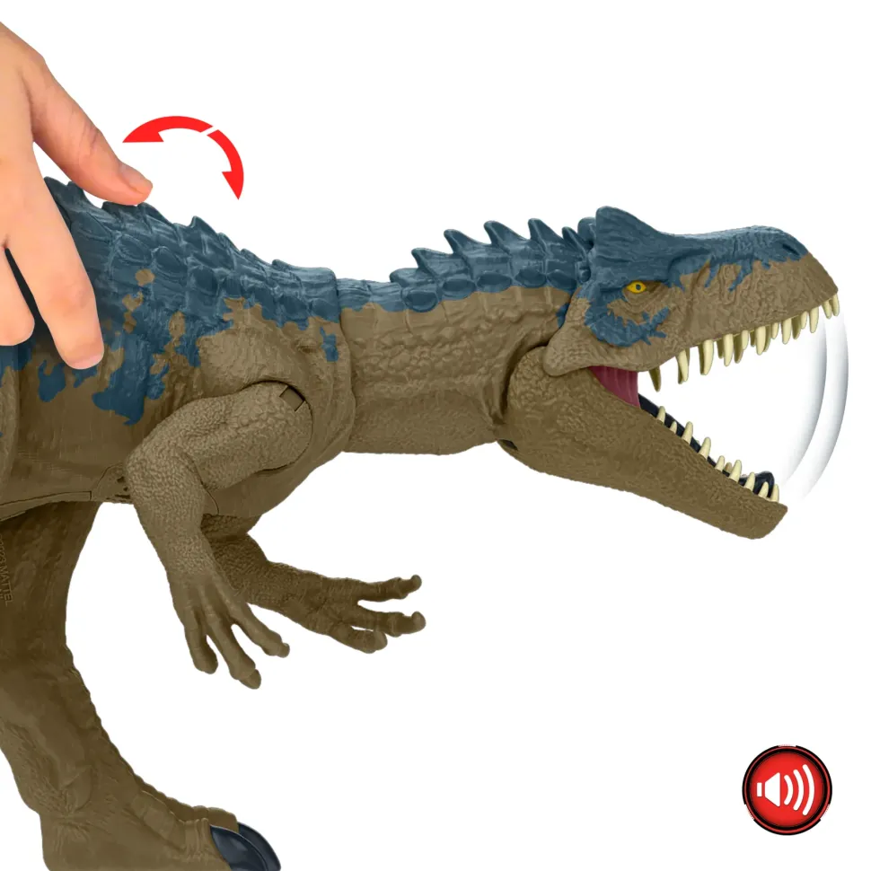 Jurassic World Allosauro Furia Selvaggia, Dinosauro Con Aculei Da Combattimento E Ruggito, Azione D'Attacco Con Il Collo E Morso Attivabili Con Il Pulsante