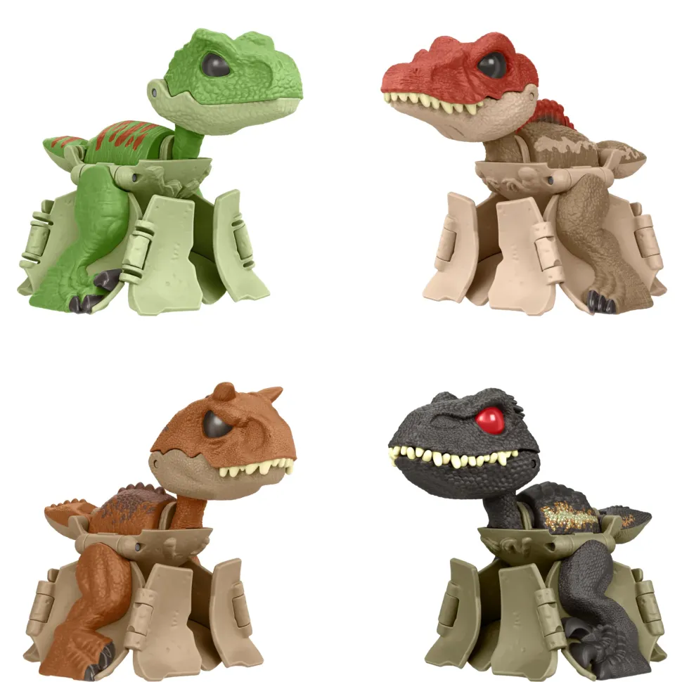 Jurassic World Fierce Changers Personaggi Hidden Hatchers, Uovo Giocattolo 2 In 1 Trasformabile In Dinosauro