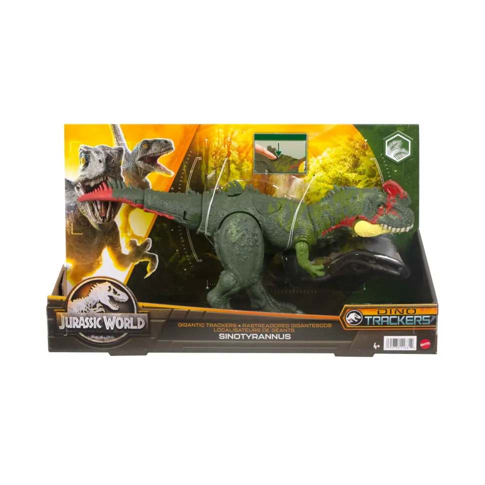 Jurassic World Predatori Giganti, Sinotiranno, Dinosauro Di Grandi Dimensioni Con Mossa D'Attacco E Kit Di Tracciamento, Per Il Gioco Classico E Digitale, Giocattolo, 4+ Anni, Hlp25