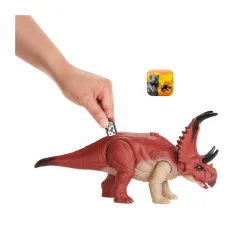 Jurassic World Ruggito Selvaggio, Diabloceratopo, Dinosauro Con Suoni E Mossa D'Attacco, Dimensioni Medie, Snodato E Con Gioco Digitale , Giocattolo Per Bambini, 4+ Anni, Hlp16