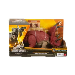 Jurassic World Ruggito Selvaggio, Diabloceratopo, Dinosauro Con Suoni E Mossa D'Attacco, Dimensioni Medie, Snodato E Con Gioco Digitale , Giocattolo Per Bambini, 4+ Anni, Hlp16