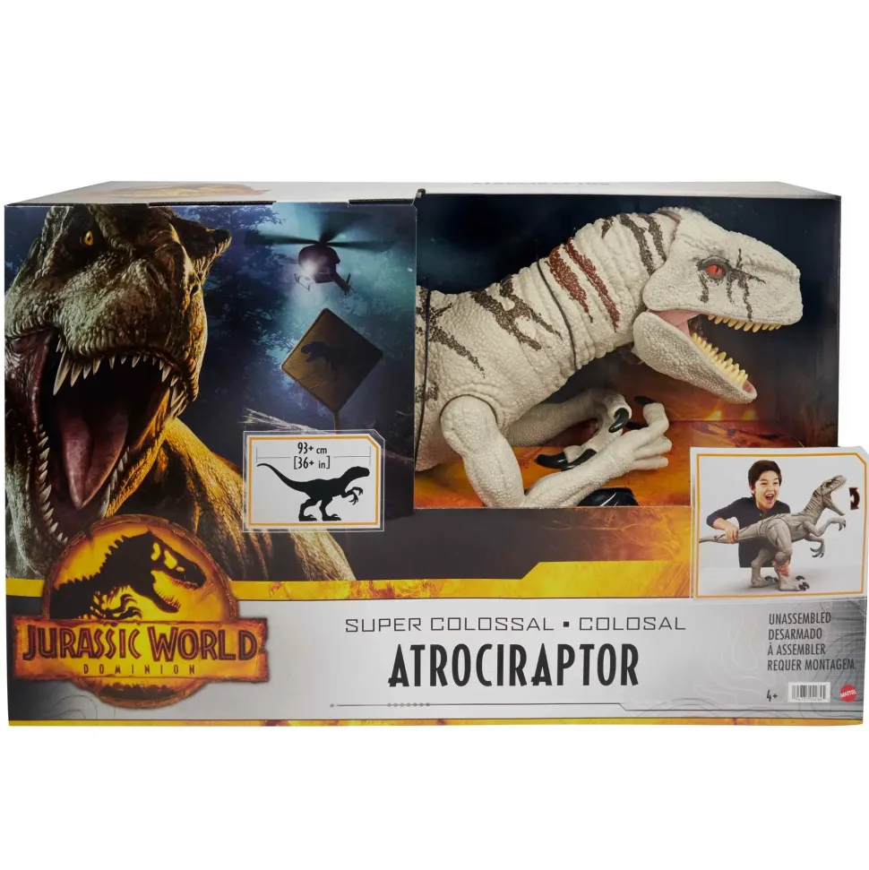 Jurassic World Super Colossal, Istinto Di Sopravvivenza Dinosauro Veloce Snodato, Giocattolo Per Bambini 4+ Anni, Hfr09