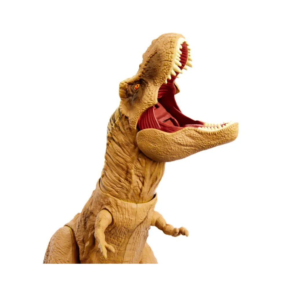 Jurassic World T-Rex Caccia E Divora, Dinosauro Action Figure Con Azione D'Attacco Doppio Morso, Suoni E Attrezzatura Di Tracciamento, 4+ Anni, Hnt62