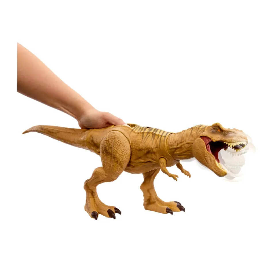 Jurassic World T-Rex Caccia E Divora, Dinosauro Action Figure Con Azione D'Attacco Doppio Morso, Suoni E Attrezzatura Di Tracciamento, 4+ Anni, Hnt62