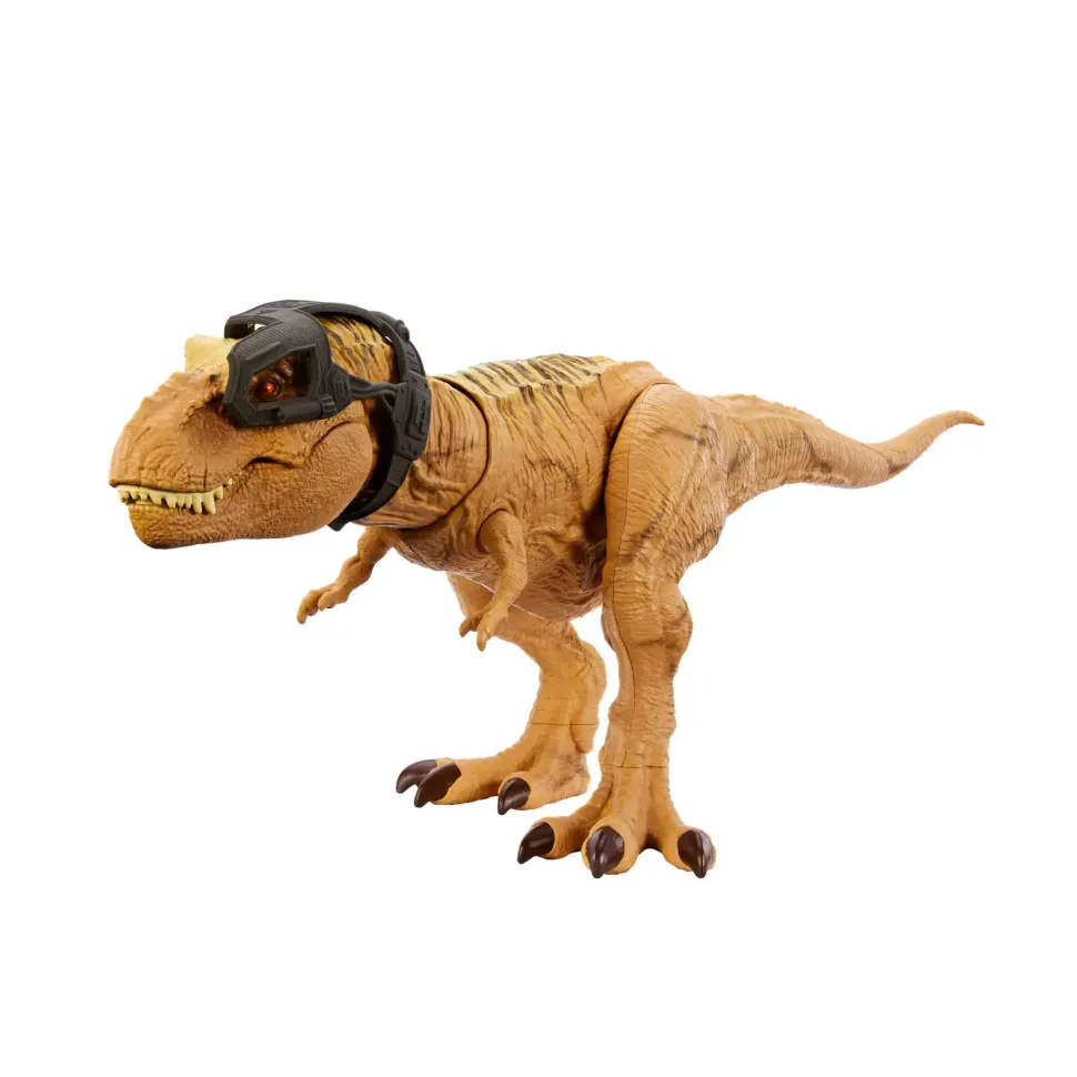 Jurassic World T-Rex Caccia E Divora, Dinosauro Action Figure Con Azione D'Attacco Doppio Morso, Suoni E Attrezzatura Di Tracciamento, 4+ Anni, Hnt62