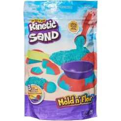Kinetic Sand, Mold N' Flow, 680G Di Kinetic Sand, Sabbia In 2 Colori, Rossa E Verde, 3 Strumenti Per Modellare E Creare, Gioco Per Bambini E Bambine, 3+ Anni