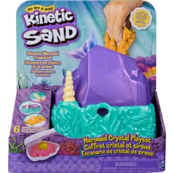 Kinetic Sand, Playset Il Cristallo Della Sirenetta Sabbia Colorata, Sabbia Cinetica 481 G, Accessori Per Scavare E Scoprire, Giochi Per Bambini E Bambine, 3+ Anni