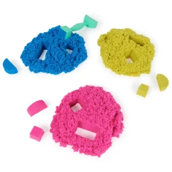 Kinetic Sand, Set Gioco Squish N' Create, Sabbia Colorata In 3 Variazioni, Sabbia Cinetica 382 G, 5 Accessori Per Modellare La Sabbia, Giocattoli Per Bambini E Bambine 3 Anni
