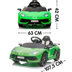 Lamborghini Aventador Svj Roadster Elettrica 12V Telecomandata Per Bambini 3-6 Anni Con 2 Velocita Massime, Fari Funzionanti, Pulsante Start/Stop E Presa Usb