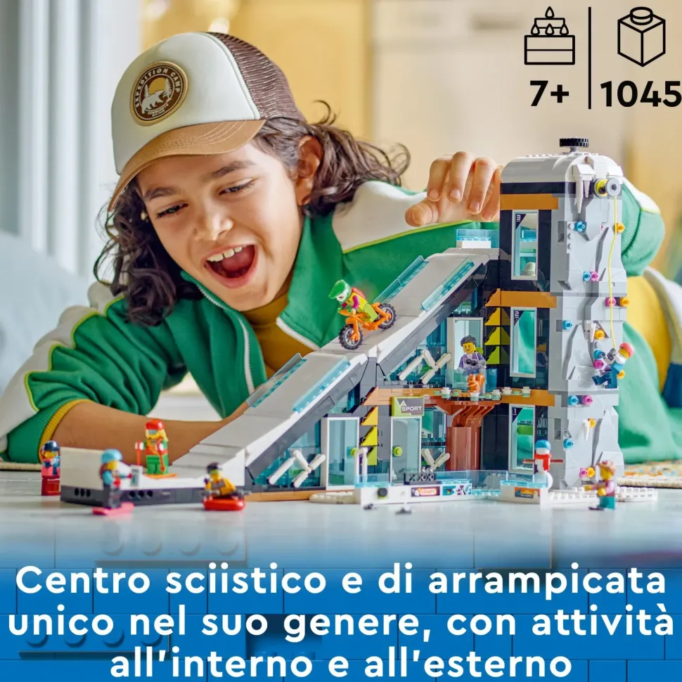 Lego City 60366 Centro Sci E Arrampicata, Modular Building Set A 3 Livelli Con Pista E 8 Minifigure, Regalo Per Bambini 7+
