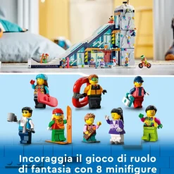 Lego City 60366 Centro Sci E Arrampicata, Modular Building Set A 3 Livelli Con Pista E 8 Minifigure, Regalo Per Bambini 7+