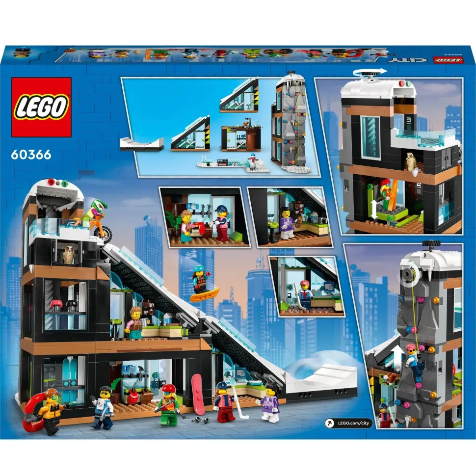 Lego City 60366 Centro Sci E Arrampicata, Modular Building Set A 3 Livelli Con Pista E 8 Minifigure, Regalo Per Bambini 7+