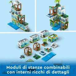 Lego City 60365 Condomini, Modular Building Set Con Stanze Combinabili E 6 Minifigure, Regalo Di Compleanno Per Bambini 6+ Anni