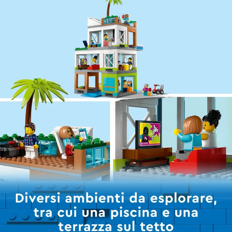 Lego City 60365 Condomini, Modular Building Set Con Stanze Combinabili E 6 Minifigure, Regalo Di Compleanno Per Bambini 6+ Anni