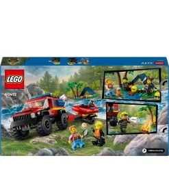 Lego City 60412 Fuoristrada Antincendio E Gommone Di Salvataggio, Camion Dei Pompieri Giocattolo, Giochi Per Bambini 5+ Anni