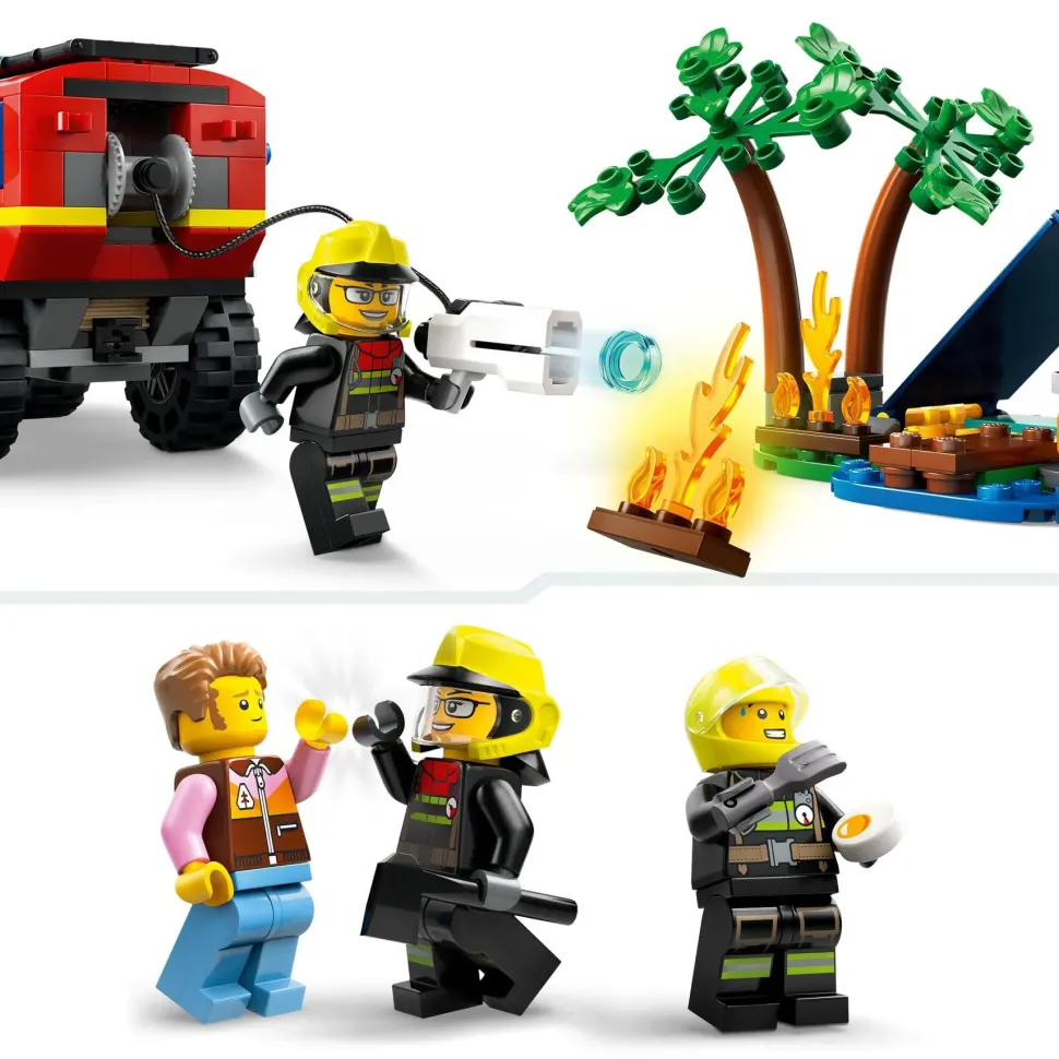 Lego City 60412 Fuoristrada Antincendio E Gommone Di Salvataggio, Camion Dei Pompieri Giocattolo, Giochi Per Bambini 5+ Anni